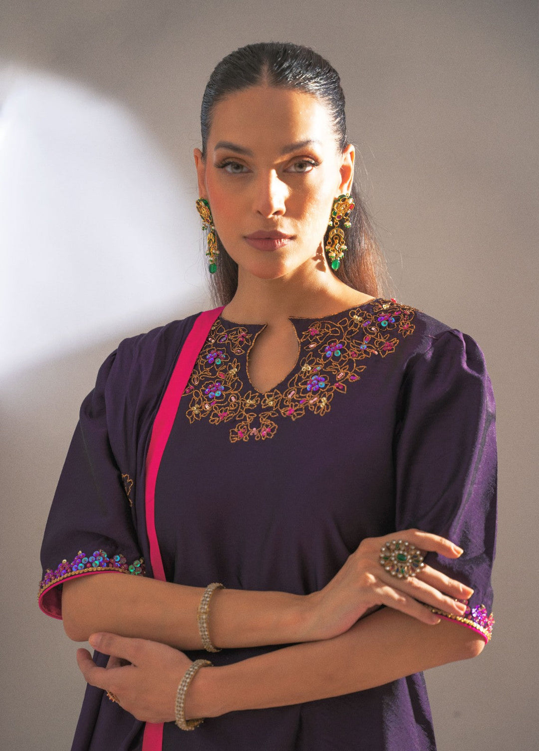 Dilkash by Fozia Khalid Pret 3 Piece Sheesha Silk Zarqash - Festive Collection