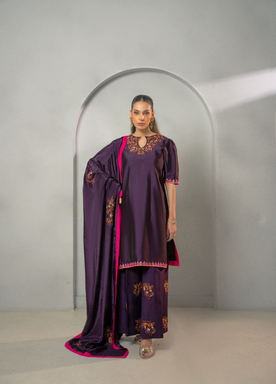 Dilkash by Fozia Khalid Pret 3 Piece Sheesha Silk Zarqash - Festive Collection