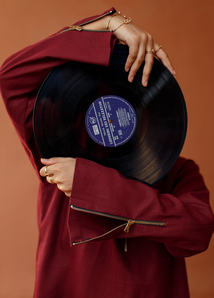 Motion by Ombrella Women Pret 2 Piece Cotton Maroon Melody - Winter Collection