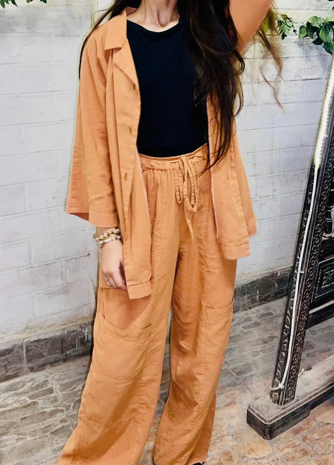 Urban Cut Pret Solid Cotton Co-Ord 2 Piece Garment Dyed C0199 - Summer Collection