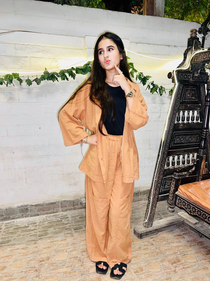 Urban Cut Pret Solid Cotton Co-Ord 2 Piece Garment Dyed C0199 - Summer Collection