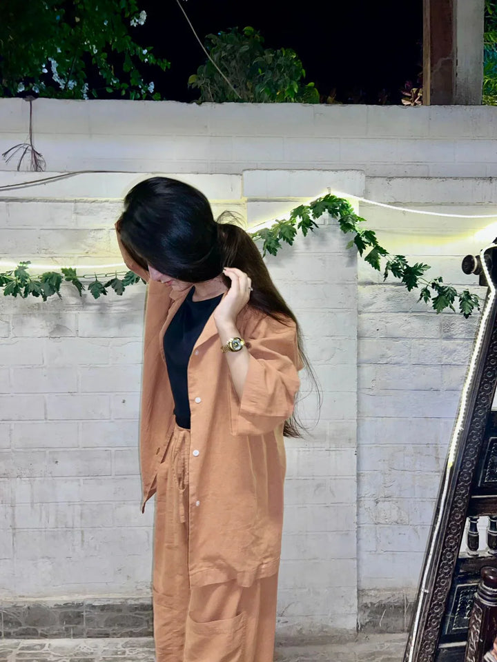 Urban Cut Pret Solid Cotton Co-Ord 2 Piece Garment Dyed C0199 - Summer Collection