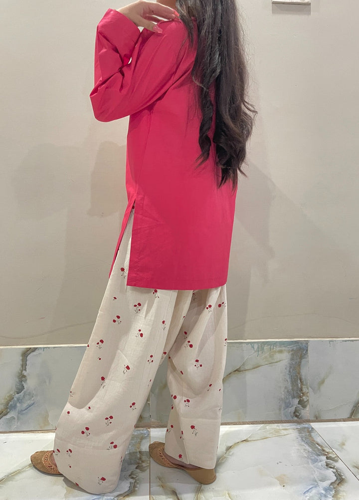 Urban Cut Pret Embroidered Cotton Kurta with Farshi Shalwar 2 Piece Traditional Coord C0203 - Summer Collection