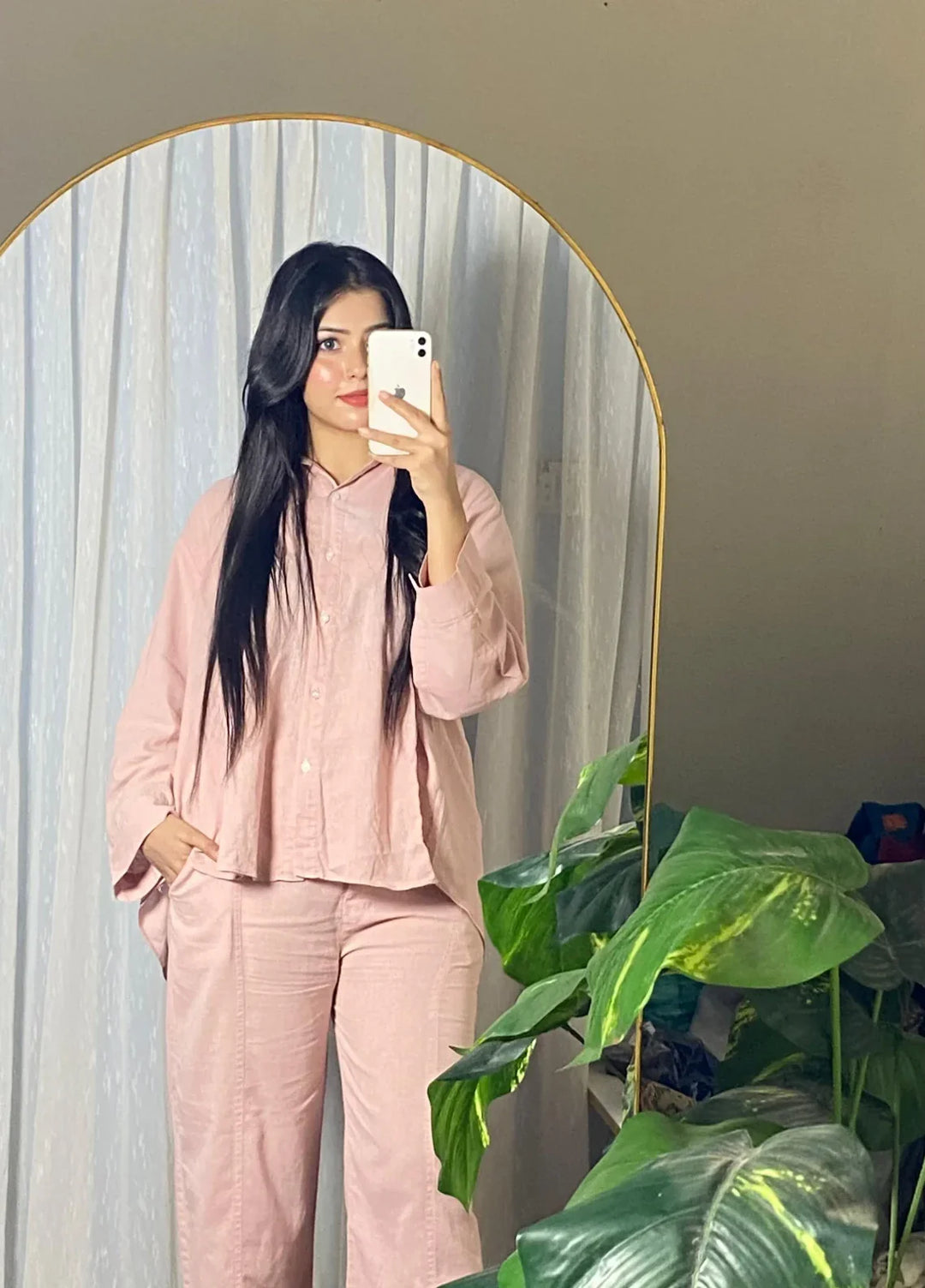 Urban Cut Pret Garment Dyed Cotton 2 Piece Pink Co-Ord C0207 - Summer Collection