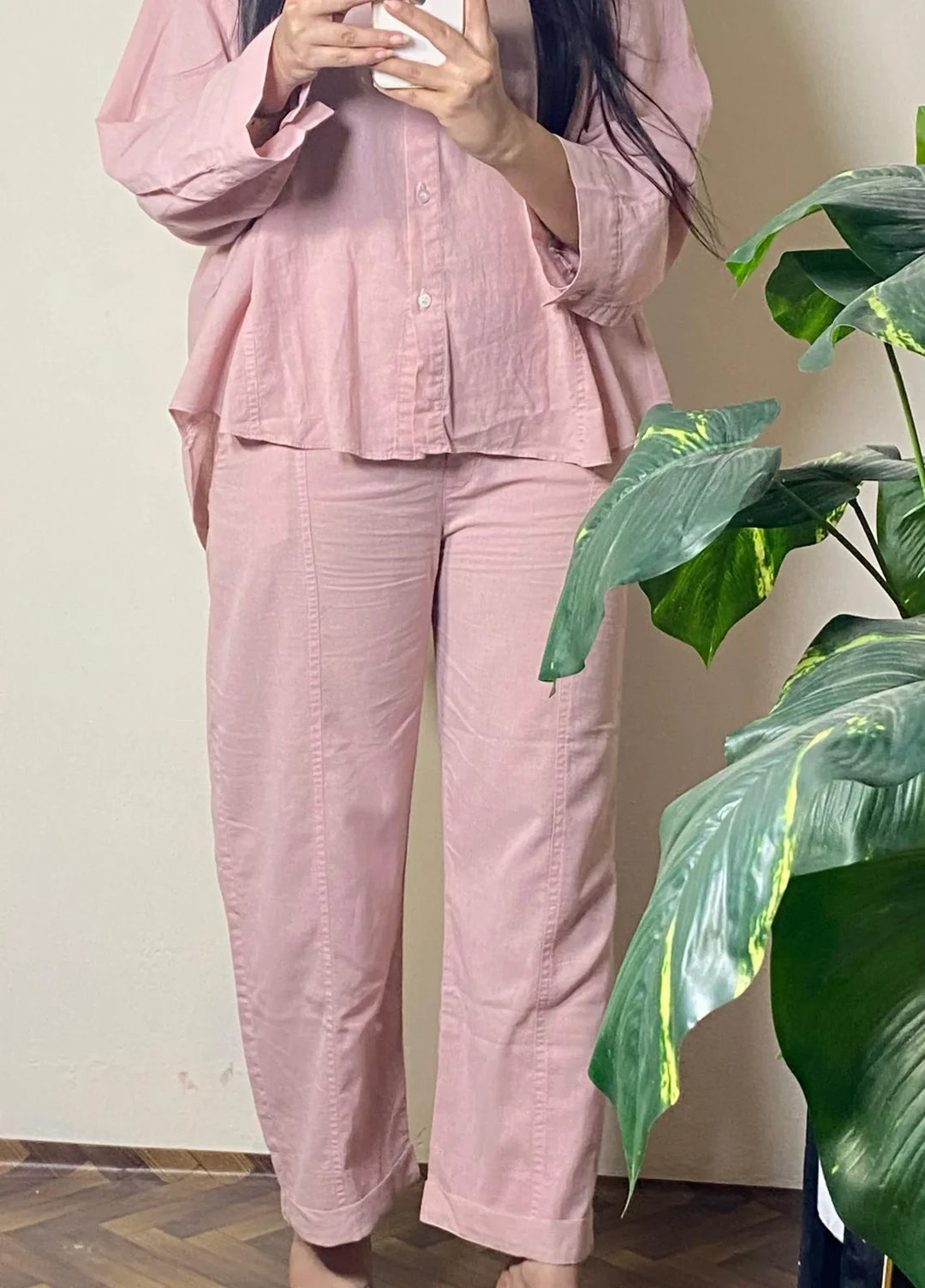 Urban Cut Pret Garment Dyed Cotton 2 Piece Pink Co-Ord C0207 - Summer Collection