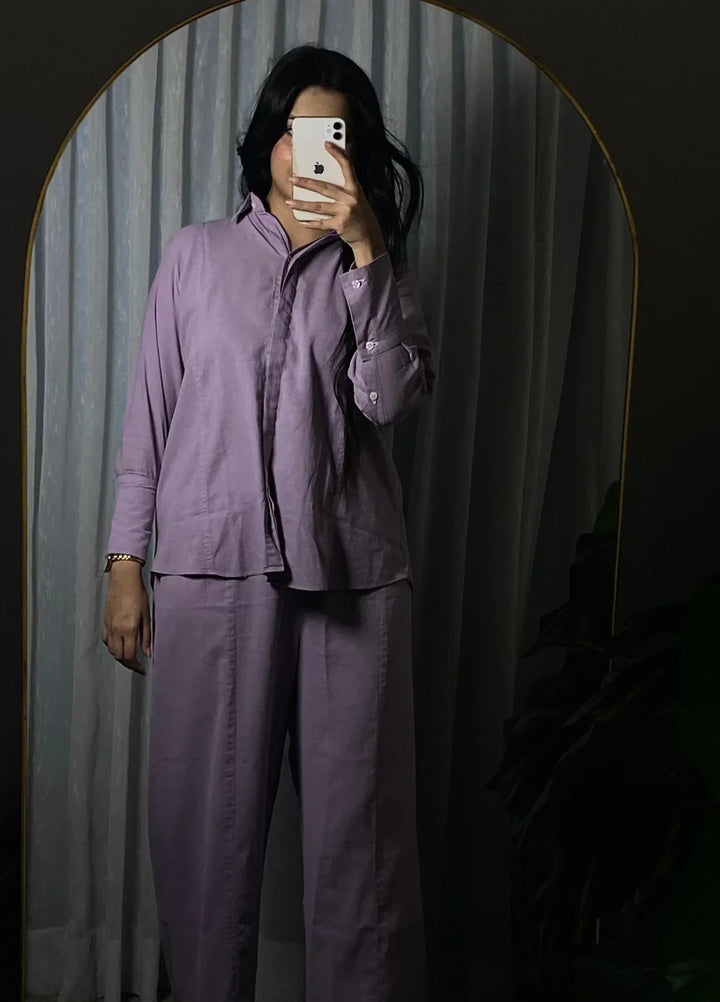 Urban Cut Pret Garment Dyed Cotton 2 Piece Lavender Co-Ord C0208 - Summer Collection