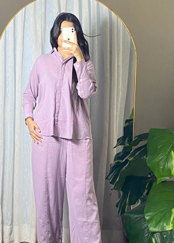 Urban Cut Pret Garment Dyed Cotton 2 Piece Lavender Co-Ord C0208 - Summer Collection