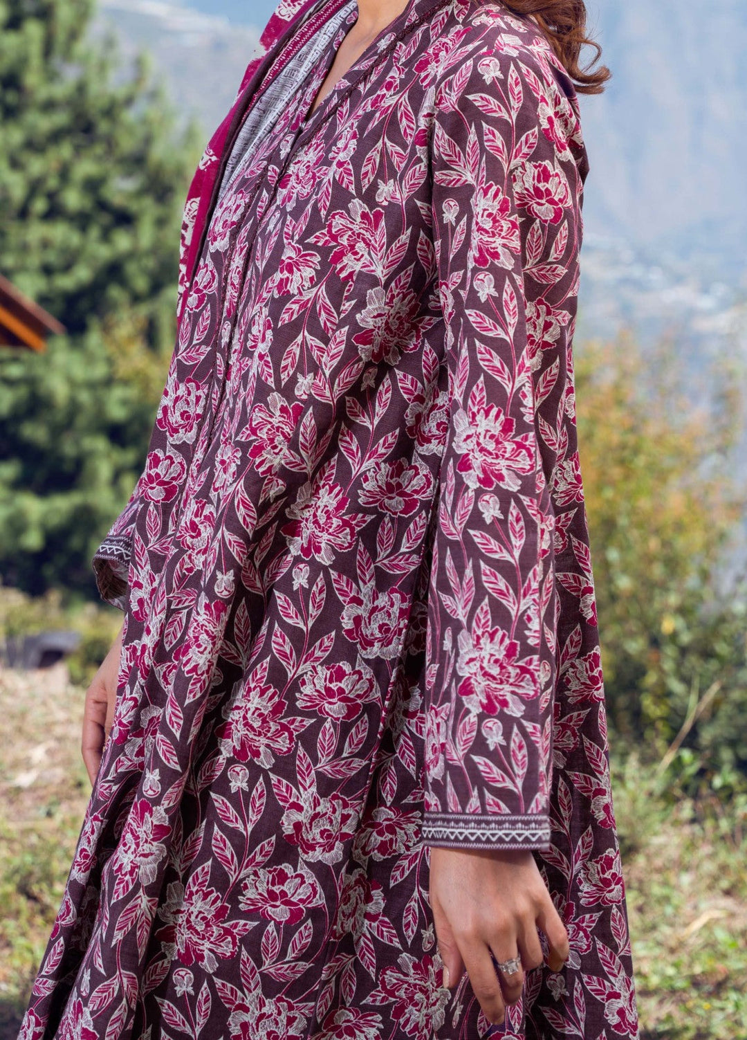 Narmin by Narkins Printed Unstitched Khaddar Suit 3 Piece Orchid - 3133 - Winter Collection