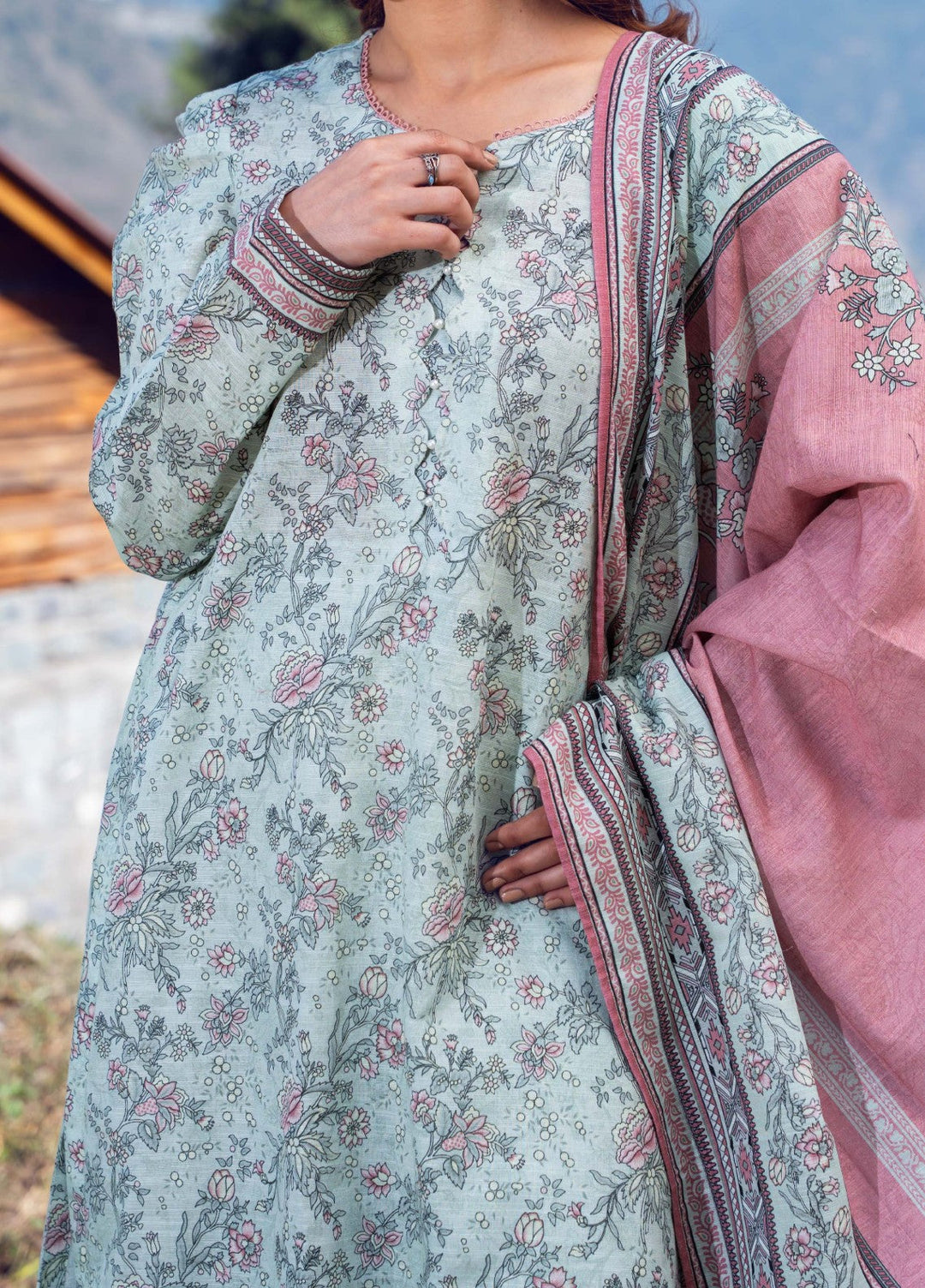 Narmin by Narkins Printed Unstitched Khaddar Suit 3 Piece Laurel - 3140 - Winter Collection