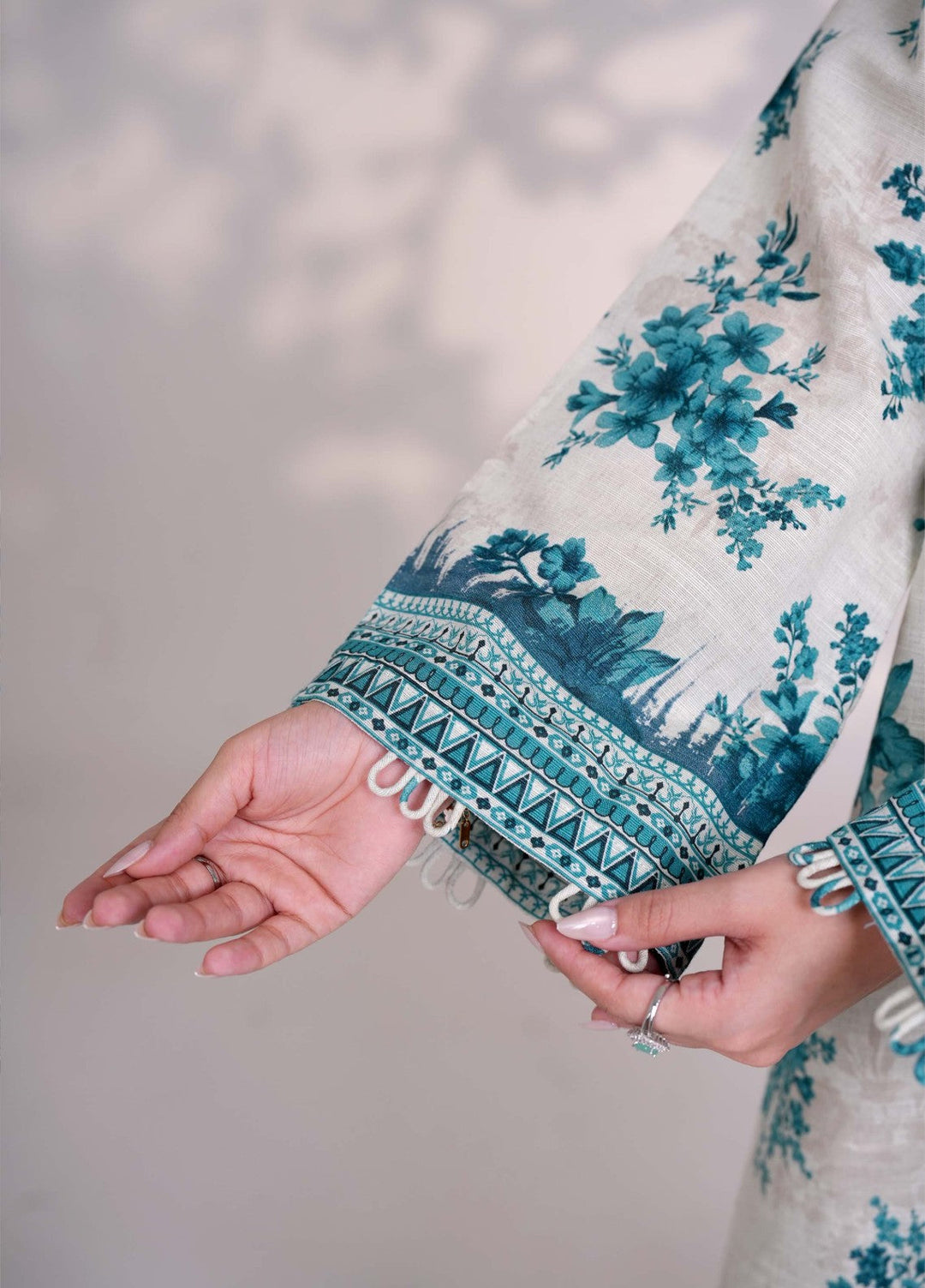 Narmin by Narkins Printed Unstitched Khaddar Suit 3 Piece Cool Water - 3144 - Winter Collection