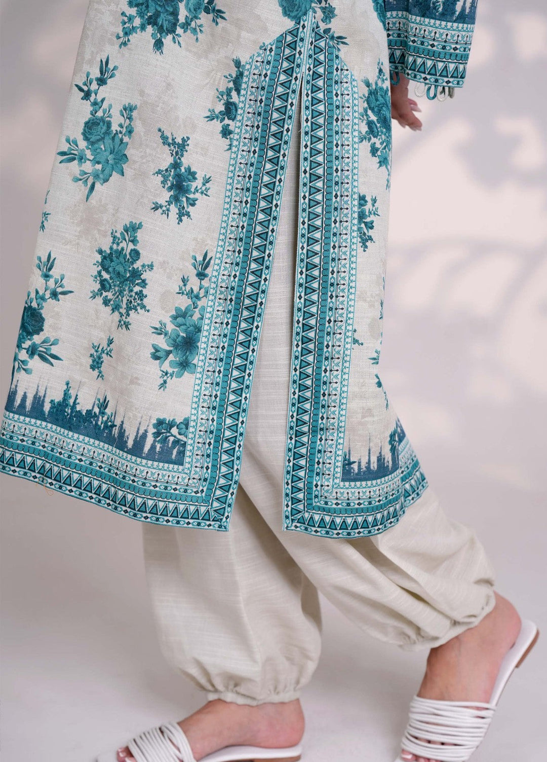 Narmin by Narkins Printed Unstitched Khaddar Suit 3 Piece Cool Water - 3144 - Winter Collection