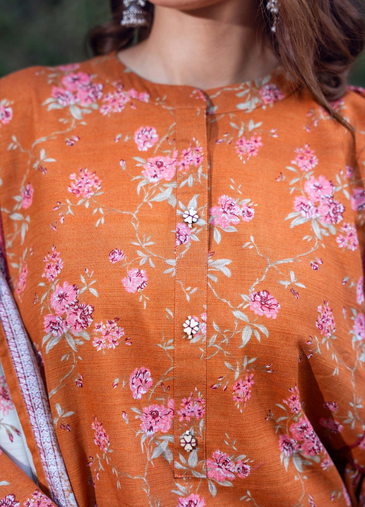 Narmin by Narkins Printed Unstitched Khaddar Suit 3 Piece Tangerine - 3146 - Winter Collection