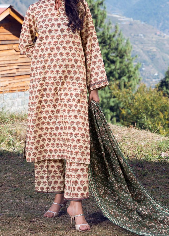 Narmin by Narkins Printed Unstitched Khaddar Suit 3 Piece Ginger - 3169 - Winter Collection