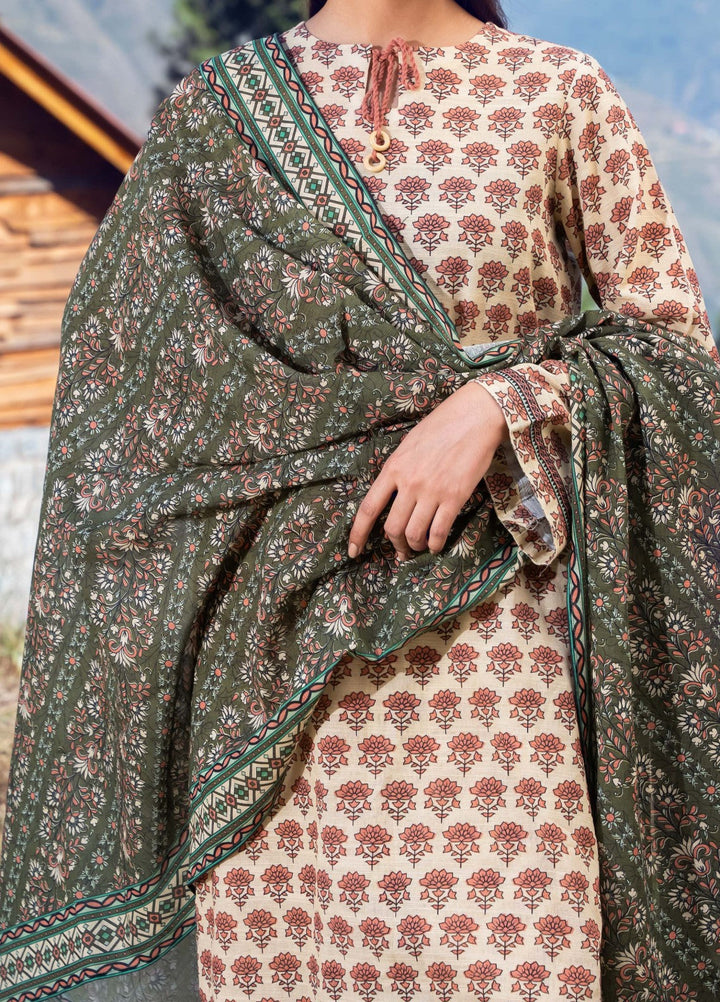 Narmin by Narkins Printed Unstitched Khaddar Suit 3 Piece Ginger - 3169 - Winter Collection