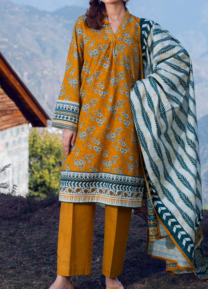 Narmin by Narkins Printed Unstitched Khaddar Suit 3 Piece Sulphur - 3176 - Winter Collection