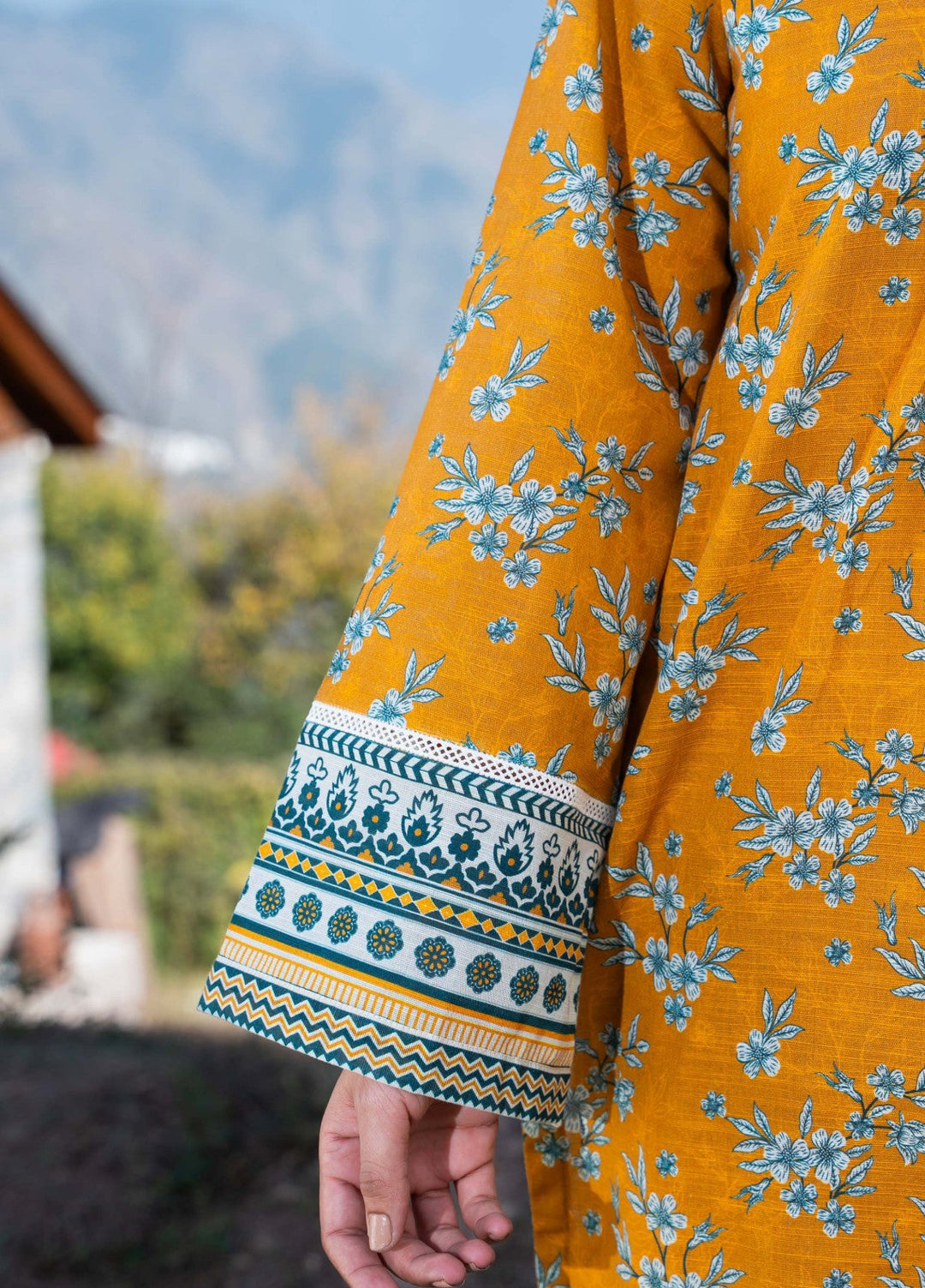 Narmin by Narkins Printed Unstitched Khaddar Suit 3 Piece Sulphur - 3176 - Winter Collection