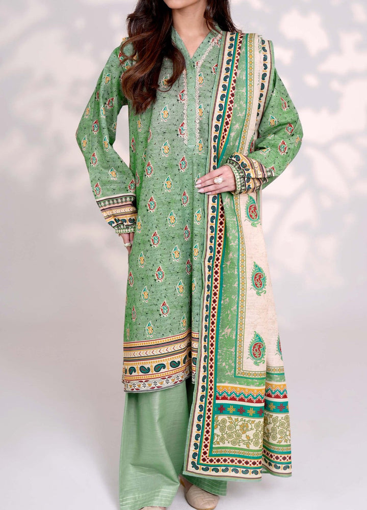 Narmin by Narkins Printed Unstitched Khaddar Suit 3 Piece Guacamole - 3177 - Winter Collection