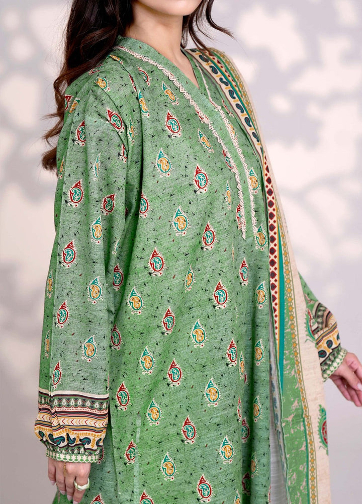 Narmin by Narkins Printed Unstitched Khaddar Suit 3 Piece Guacamole - 3177 - Winter Collection