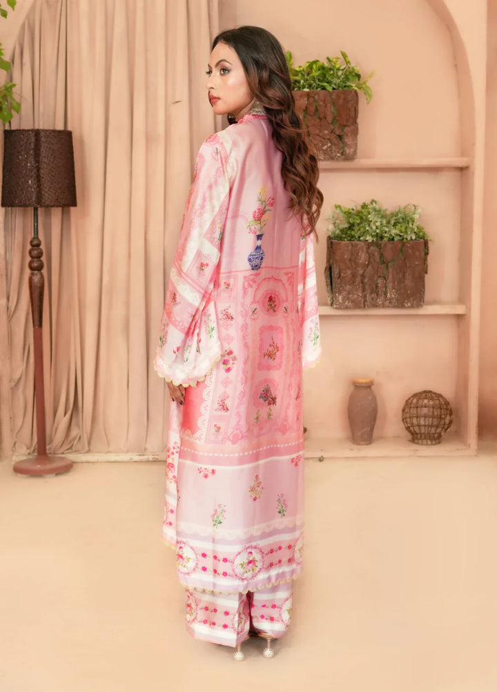 Madiha Gohar Pret Embroidered Malai Silk 2 Piece Suits Blushy Rose - Wedding Collection