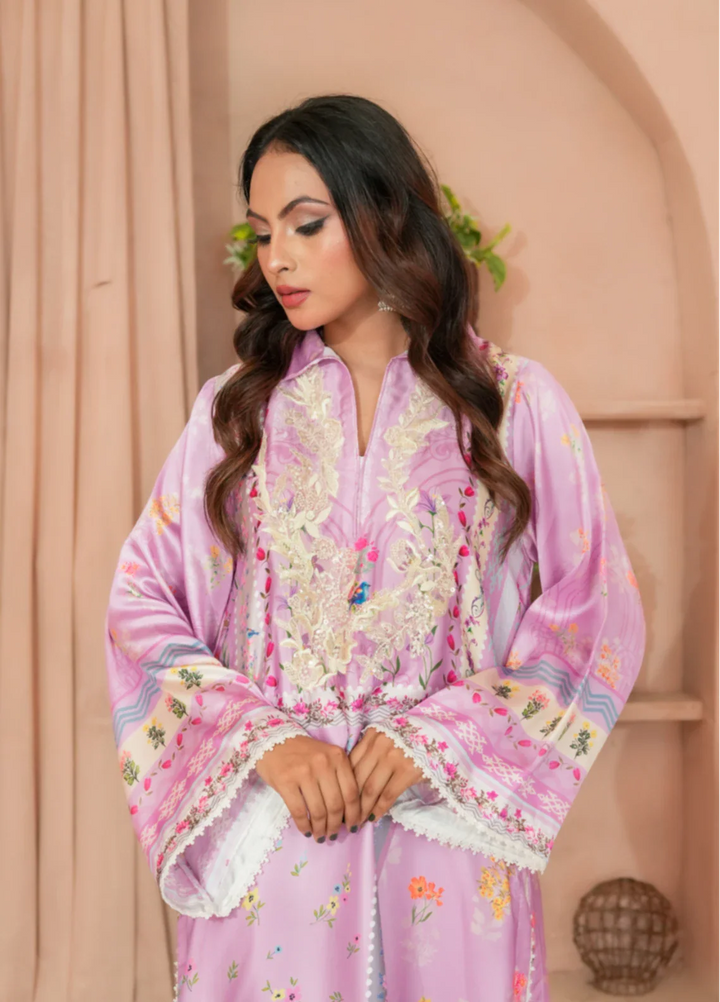 Lilac Grace - Embrioded Malai Silk 2pc suit