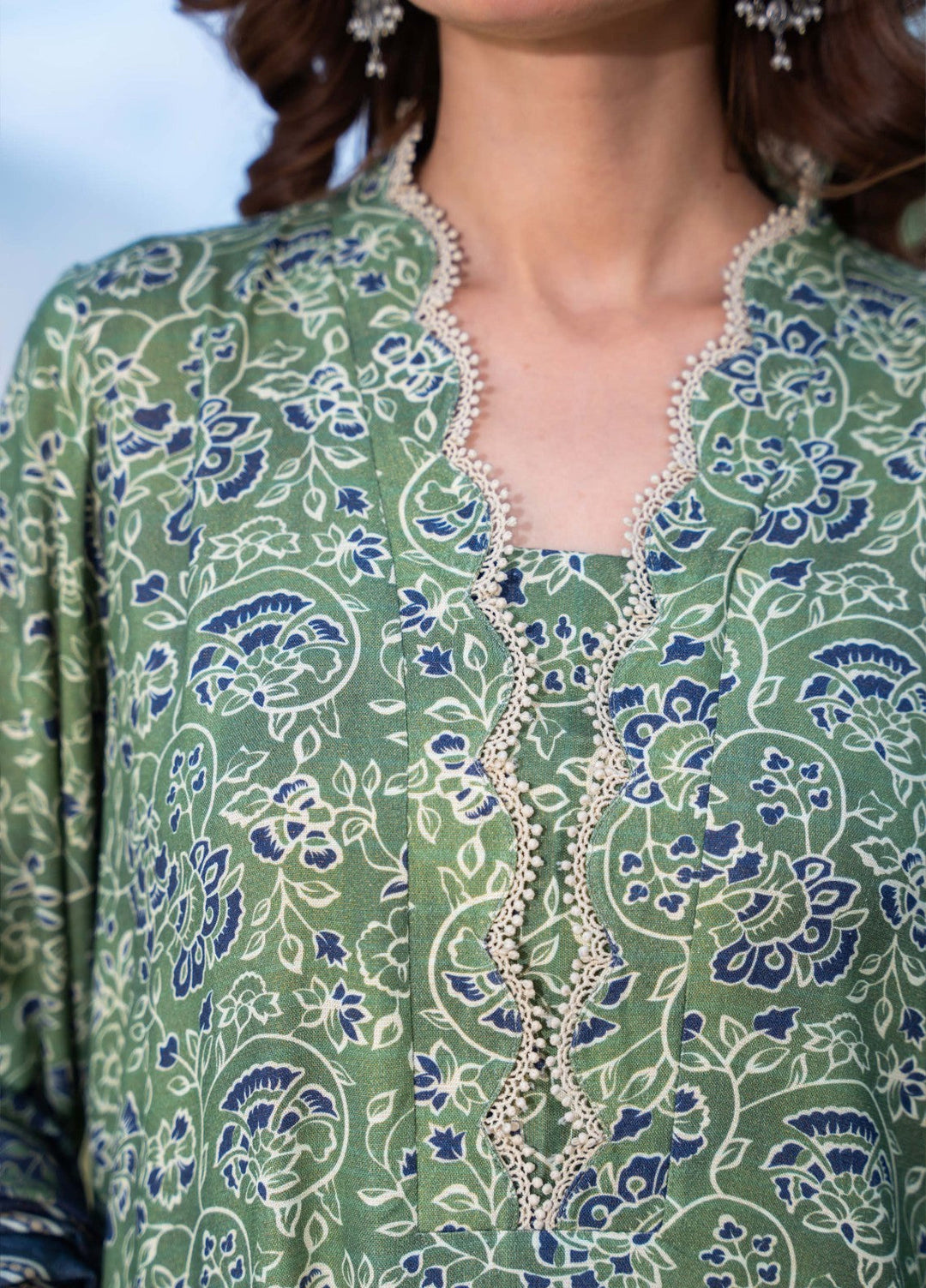 Narmin by Narkins Peach Prints Unstitched 3 Piece NBN25PW Sage - 3185 - Winter Collection