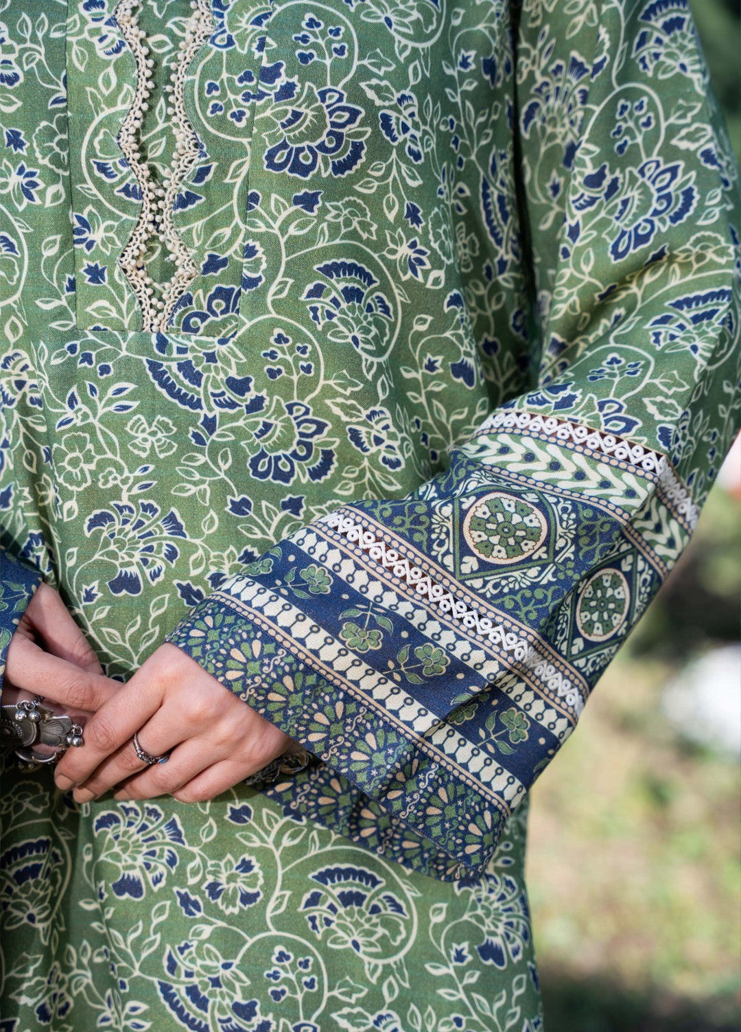 Narmin by Narkins Peach Prints Unstitched 3 Piece NBN25PW Sage - 3185 - Winter Collection