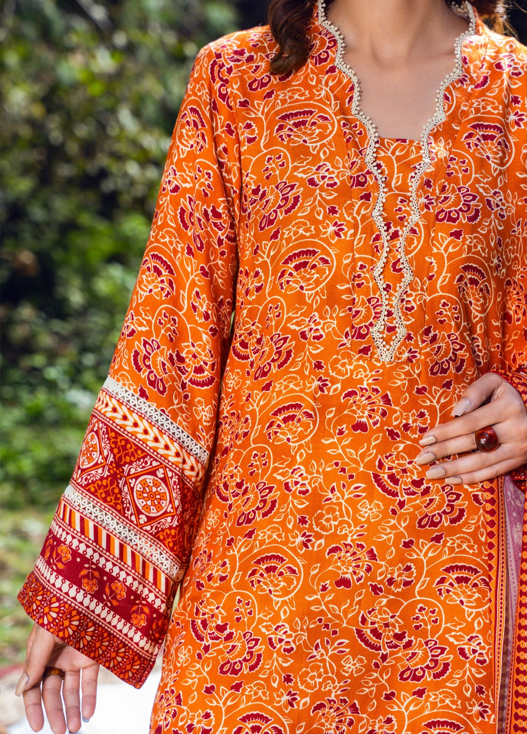 Narmin by Narkins Peach Prints Unstitched 3 Piece NBN25PW Clementine - 3184 - Winter Collection