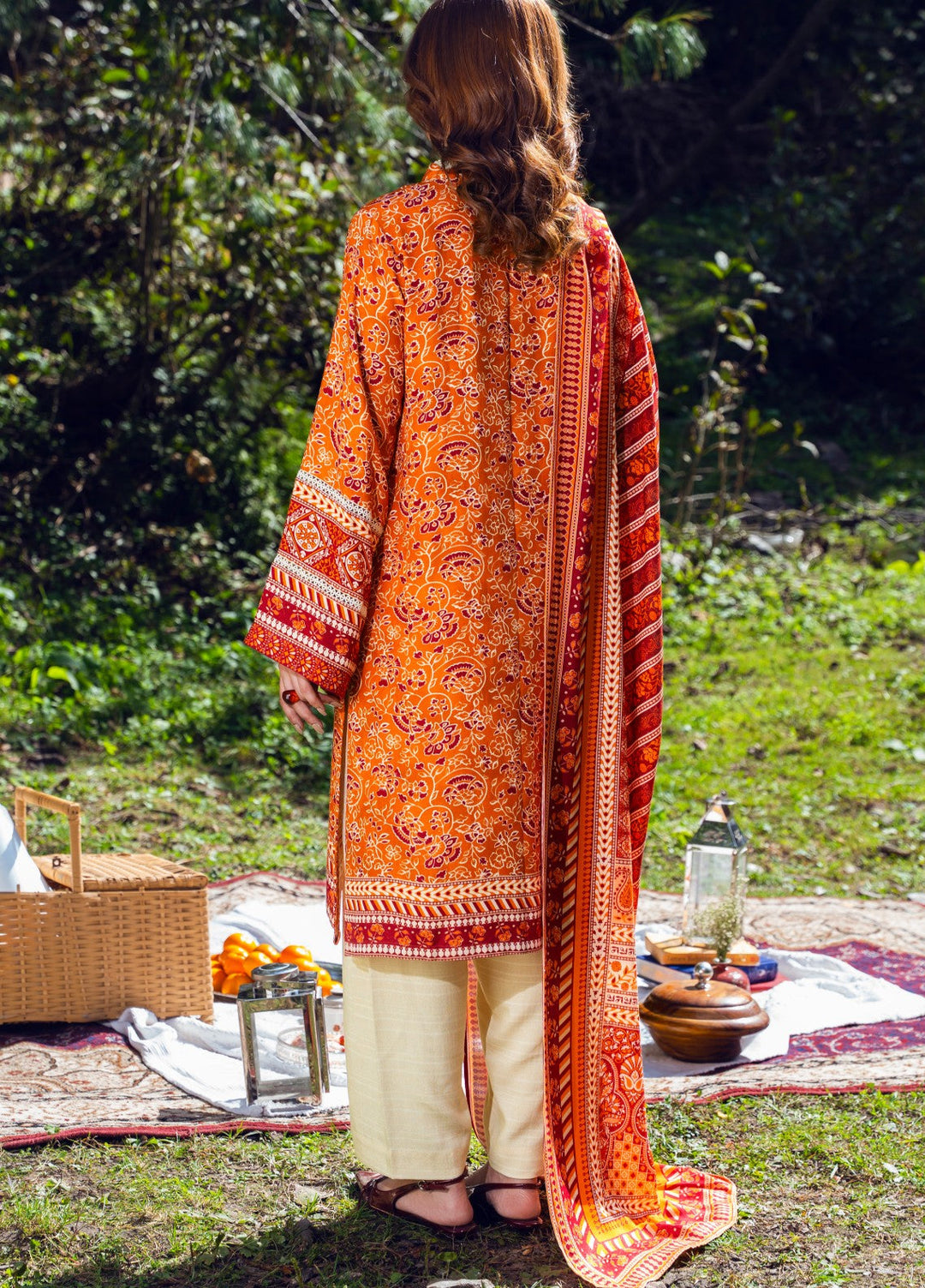 Narmin by Narkins Peach Prints Unstitched 3 Piece NBN25PW Clementine - 3184 - Winter Collection