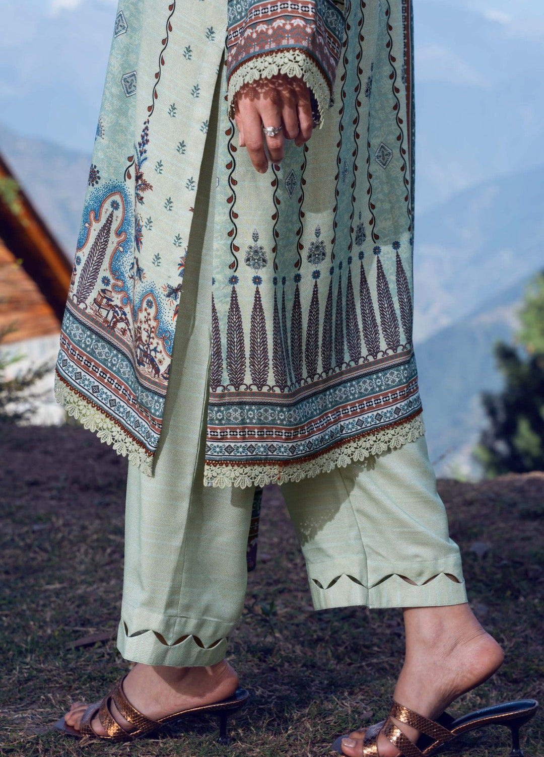 Narmin by Narkins Peach Prints Unstitched 3 Piece NBN25PW Beryl - 3183 - Winter Collection