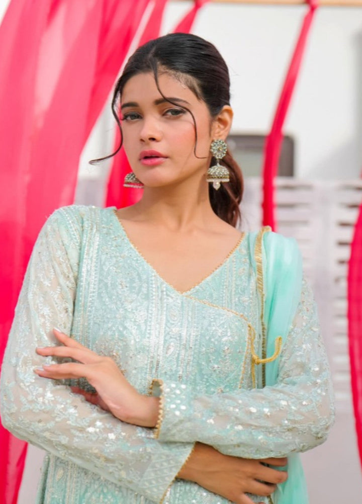 Shadiyan by Al Siyaab Pret 3 Piece Embroidered Chiffon Janaan Mint Green - Festive Collection