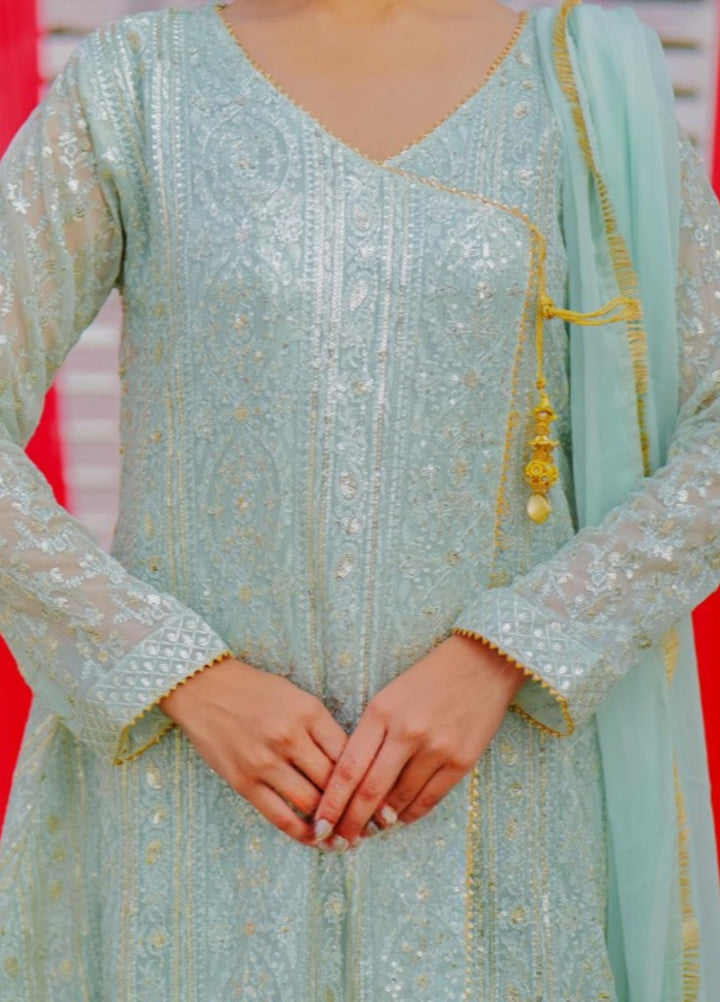 Shadiyan by Al Siyaab Pret 3 Piece Embroidered Chiffon Janaan Mint Green - Festive Collection