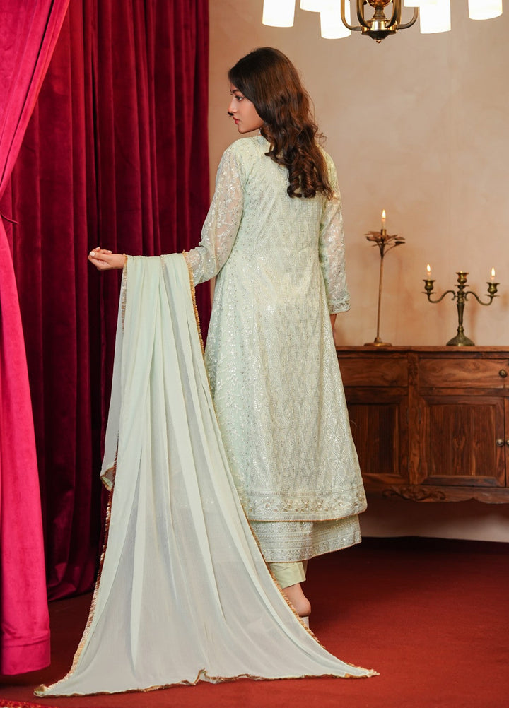 Shadiyan by Al Siyaab Pret 3 Piece Embroidered Chiffon Sana Mint Green - Festive Collection