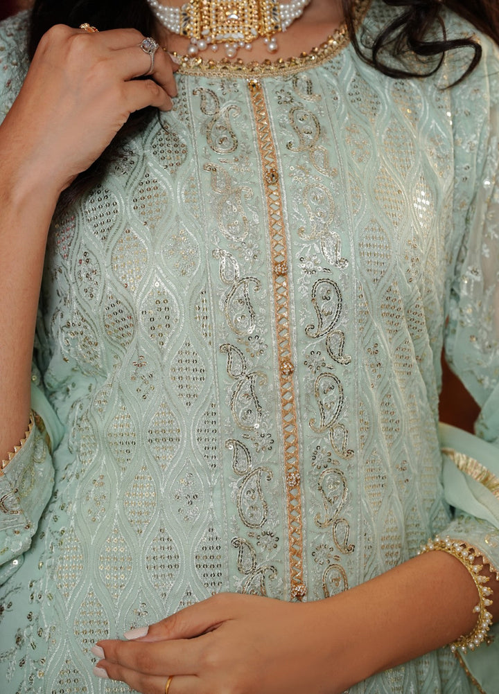 Shadiyan by Al Siyaab Pret 3 Piece Embroidered Chiffon Sana Mint Green - Festive Collection