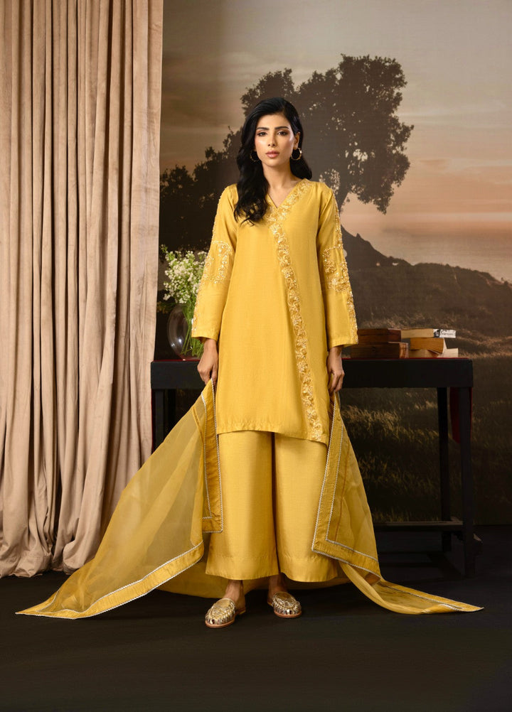 Euphoria by Cyanic Women Pret Embroidered Raw Silk 3 Piece Ecstasy - Festive Collection