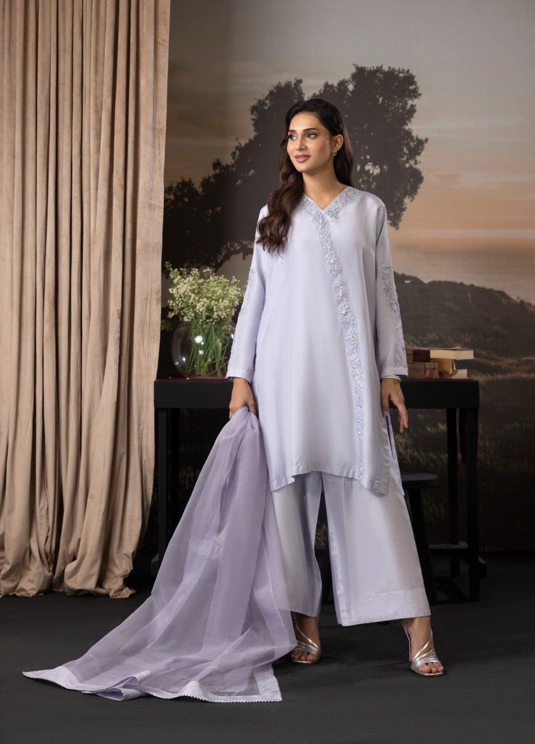 Euphoria by Cyanic Women Pret Embroidered Raw Silk 3 Piece Bliss - Festive Collection