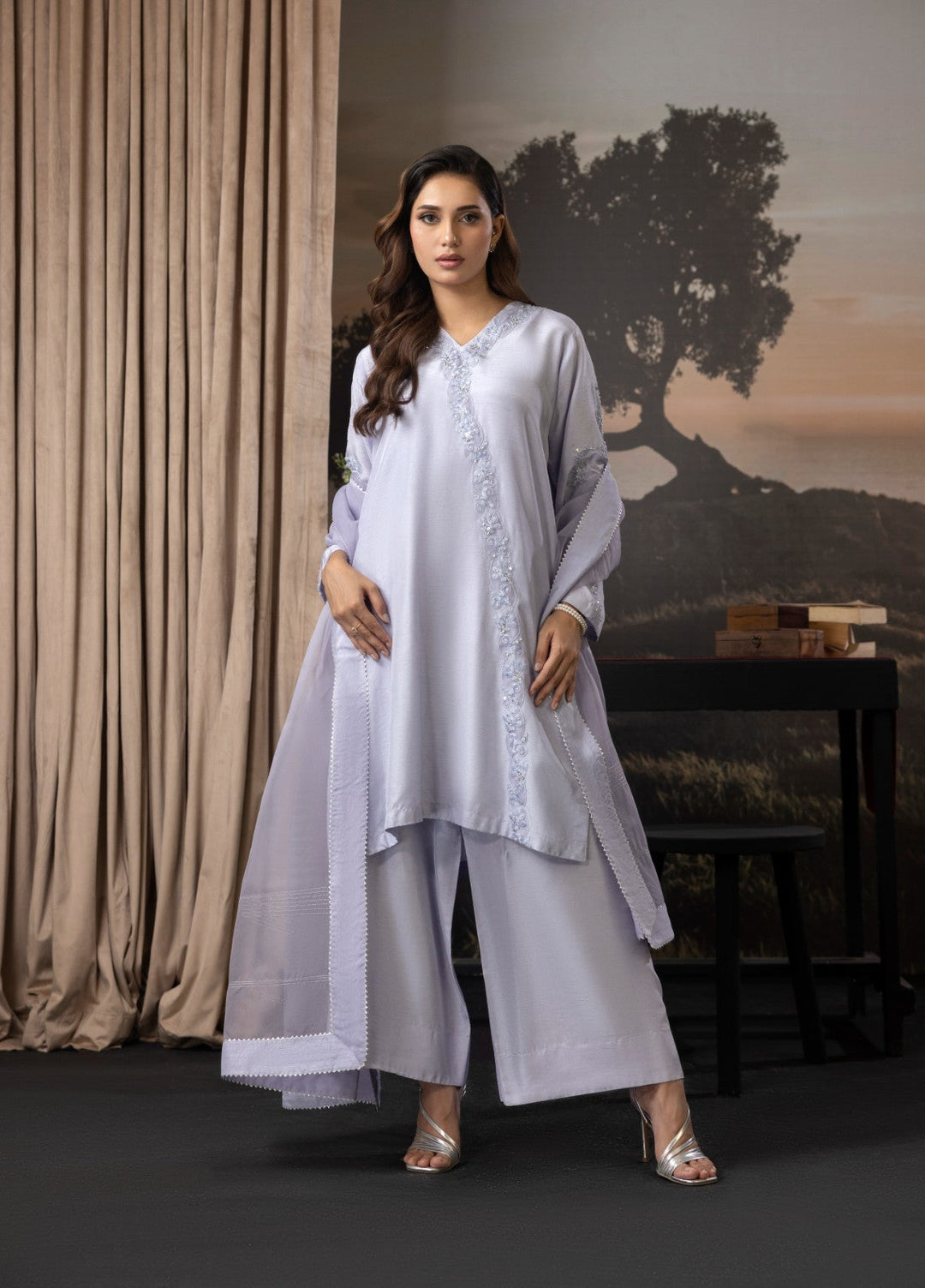 Euphoria by Cyanic Women Pret Embroidered Raw Silk 3 Piece Bliss - Festive Collection