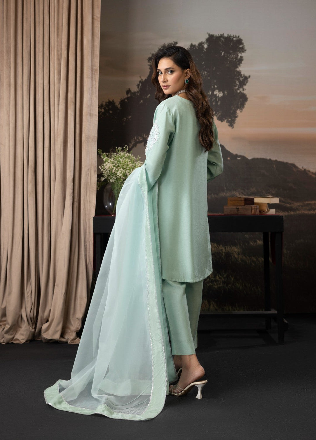 Euphoria by Cyanic Women Pret Embroidered Raw Silk 3 Piece Bloom - Festive Collection