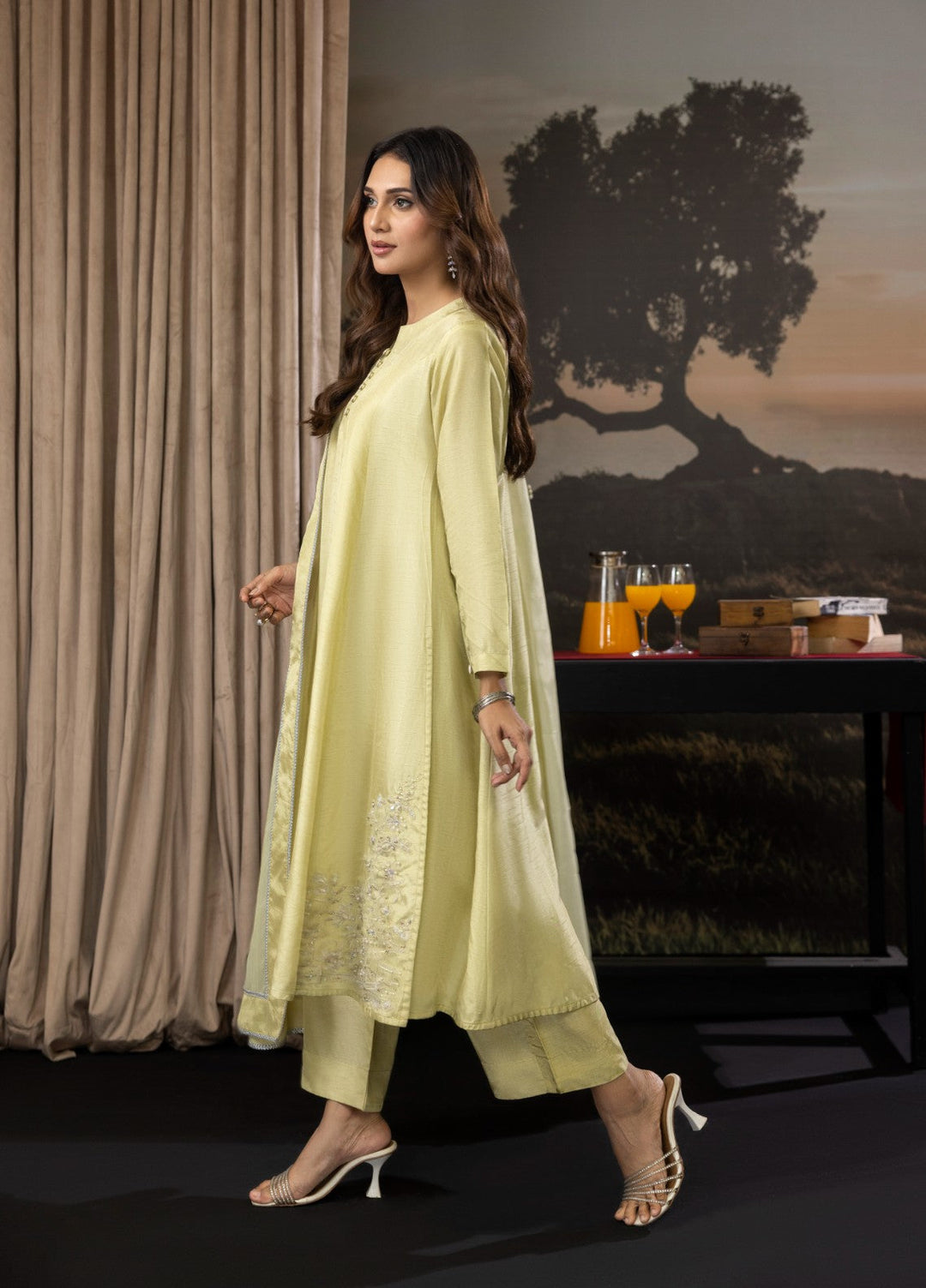 Euphoria by Cyanic Women Pret Embroidered Raw Silk 3 Piece Serenity - Festive Collection