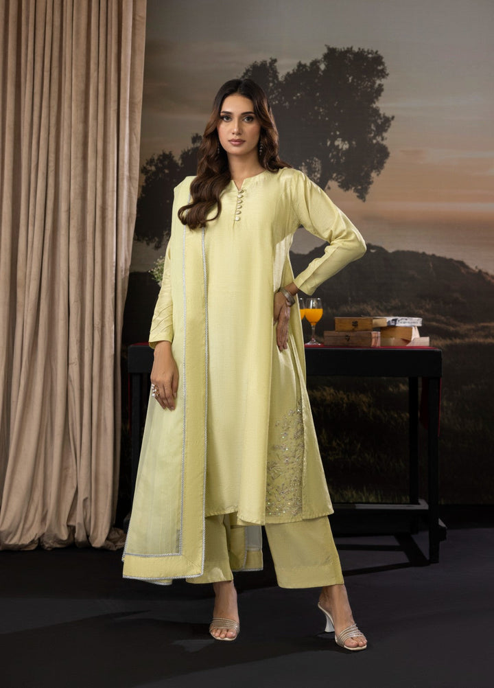 Euphoria by Cyanic Women Pret Embroidered Raw Silk 3 Piece Serenity - Festive Collection