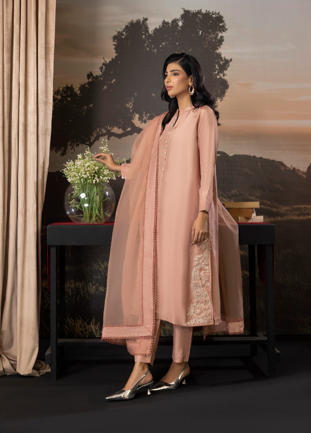 Euphoria by Cyanic Women Pret Embroidered Raw Silk 3 Piece Dream - Festive Collection