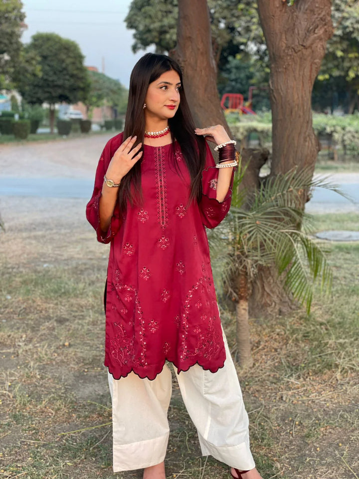 Urban Cut Women Pret Embroidered 2 Piece Cotton Co-Ord Set C0231 - Summer Collection