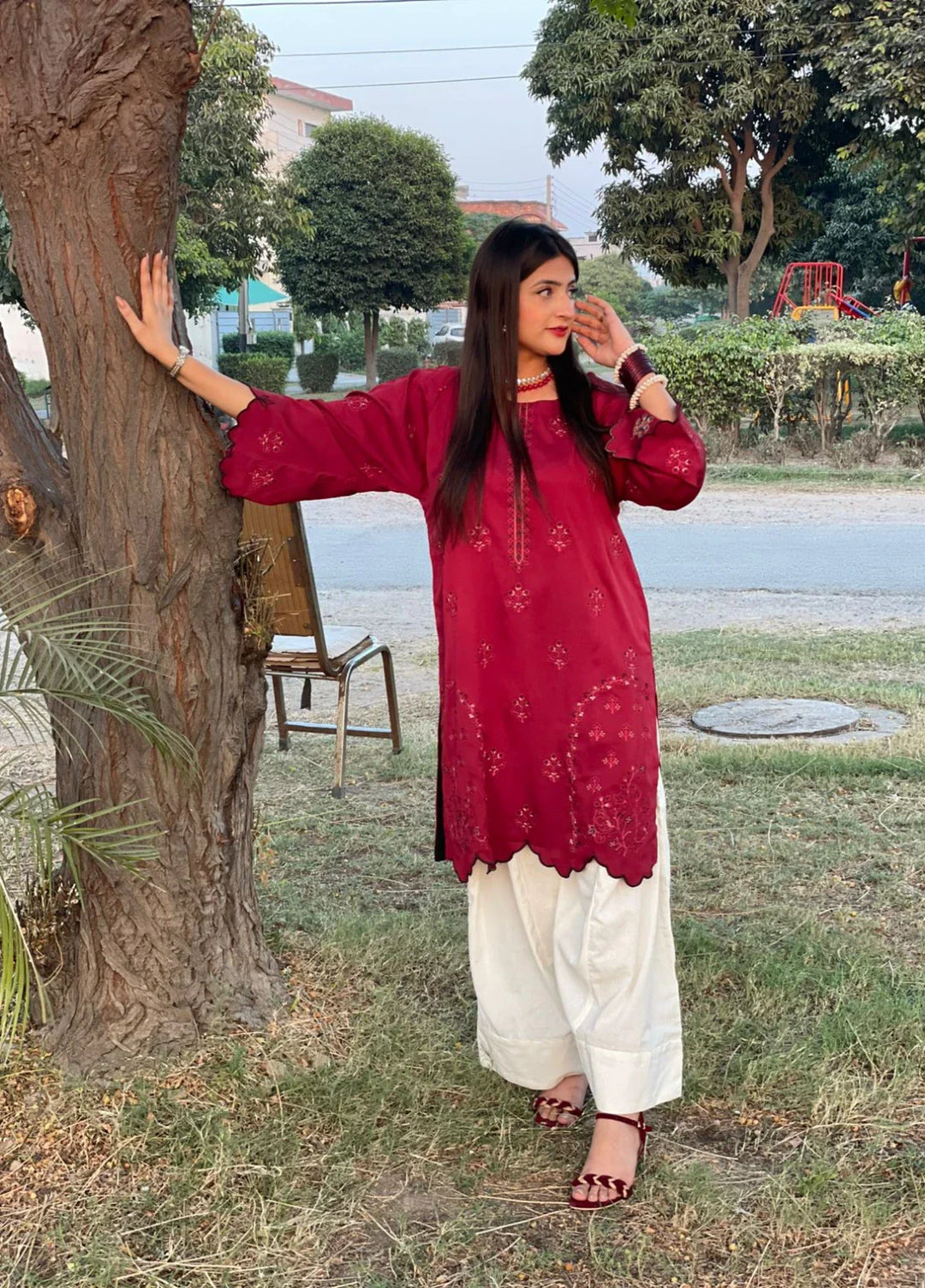 Urban Cut Women Pret Embroidered 2 Piece Cotton Co-Ord Set C0231 - Summer Collection