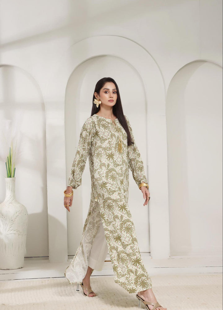 Madiha Gohar Silk Affair Pret Shirt Printed linen Shanghai Leaf - Winter Collection
