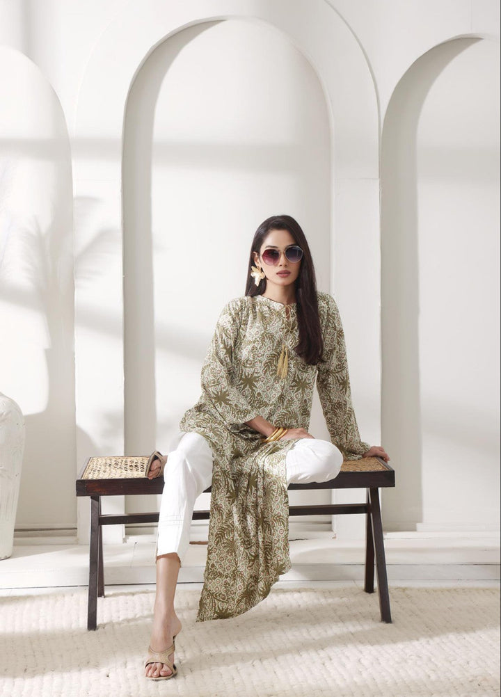 Madiha Gohar Silk Affair Pret Shirt Printed linen Shanghai Leaf - Winter Collection