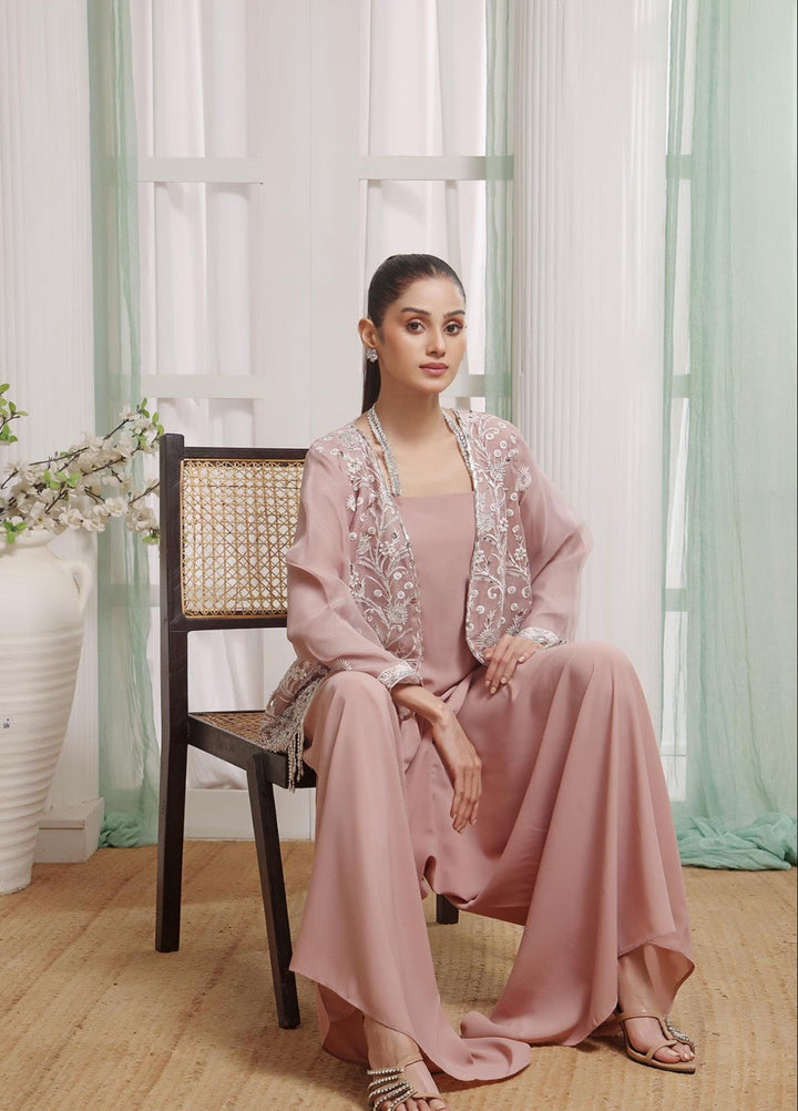 Madiha Gohar Silk Affair Pret 3 Piece Embroidered Organza Velour Blush - Wedding Collection
