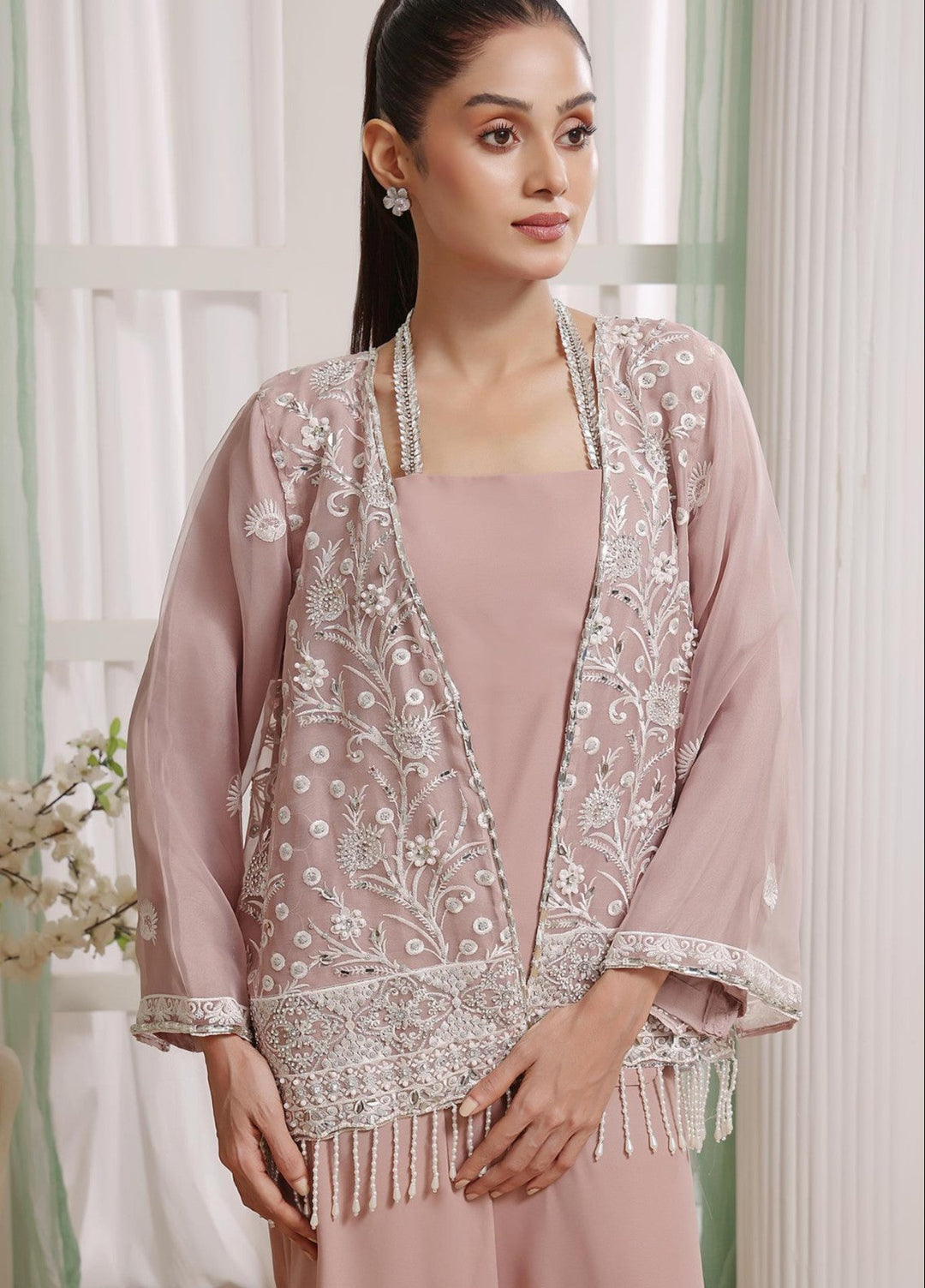 Madiha Gohar Silk Affair Pret 3 Piece Embroidered Organza Velour Blush - Wedding Collection