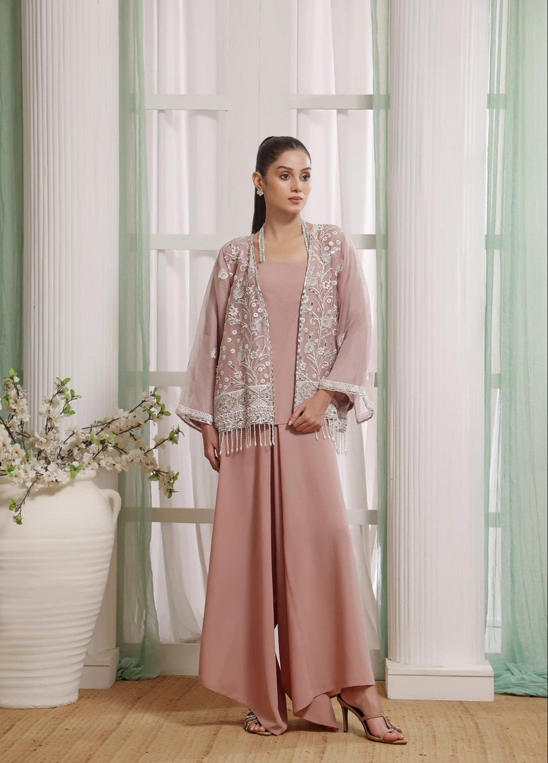 Madiha Gohar Silk Affair Pret 3 Piece Embroidered Organza Velour Blush - Wedding Collection