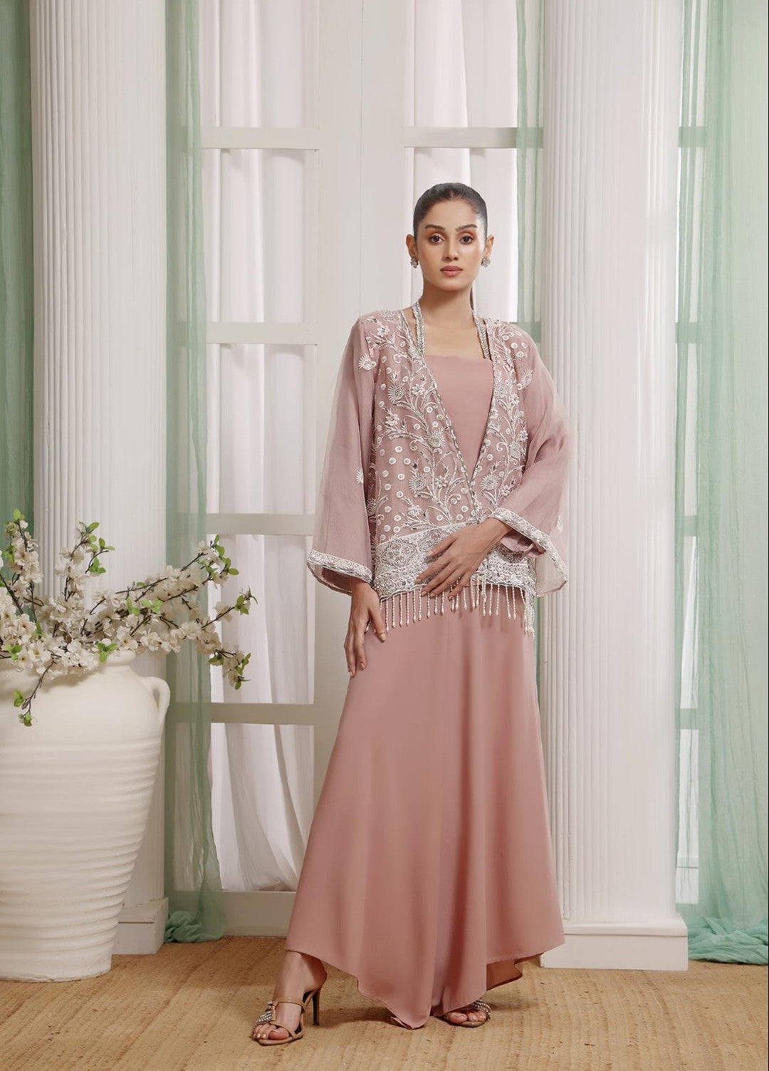 Madiha Gohar Silk Affair Pret 3 Piece Embroidered Organza Velour Blush - Wedding Collection