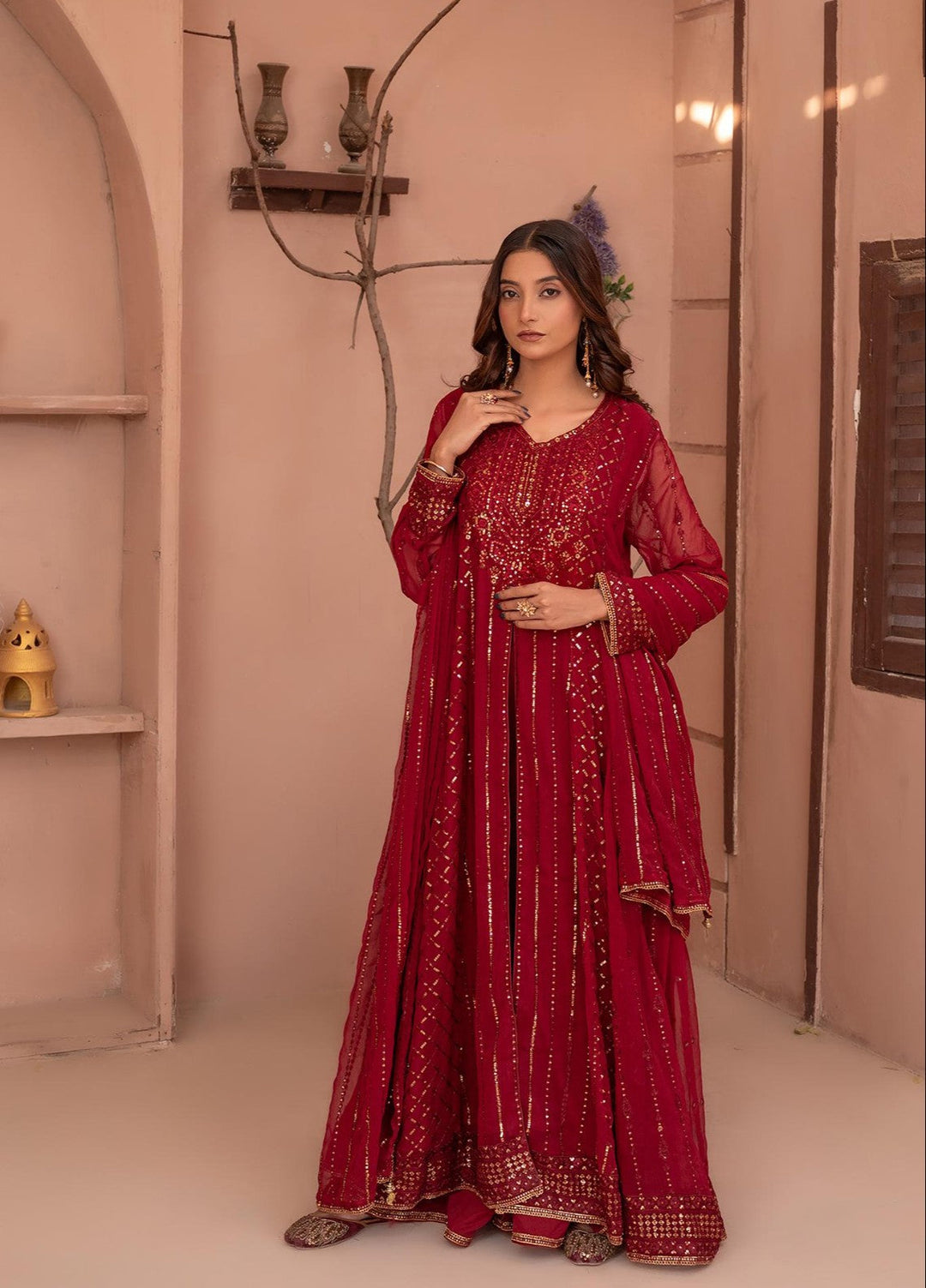 Noor e Mehal by Madiha Gohar Pret Embriodered 3 Piece Chiffon Mah e rukh - Wedding Collection