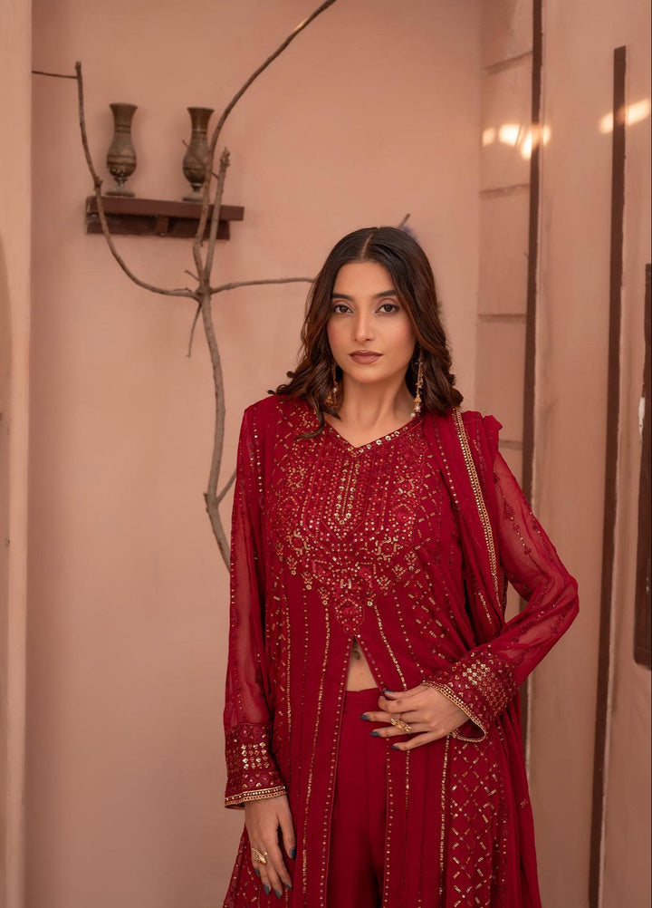 Noor e Mehal by Madiha Gohar Pret Embriodered 3 Piece Chiffon Mah e rukh - Wedding Collection